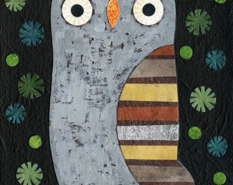 Grey Twinkle Owl Print