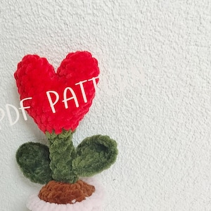 Flower Plant in Pot Crochet Pattern,Flower Pot Crochet Pattern Amigurumi Tutorial PDF in  US English, German, Spanish,French  and Portuguese
