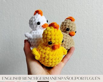 Patrón de pollito a crochet (PDF), patrón de pollito amigurumi de peluche, pájaro de peluche, peluche DIY, descarga digital