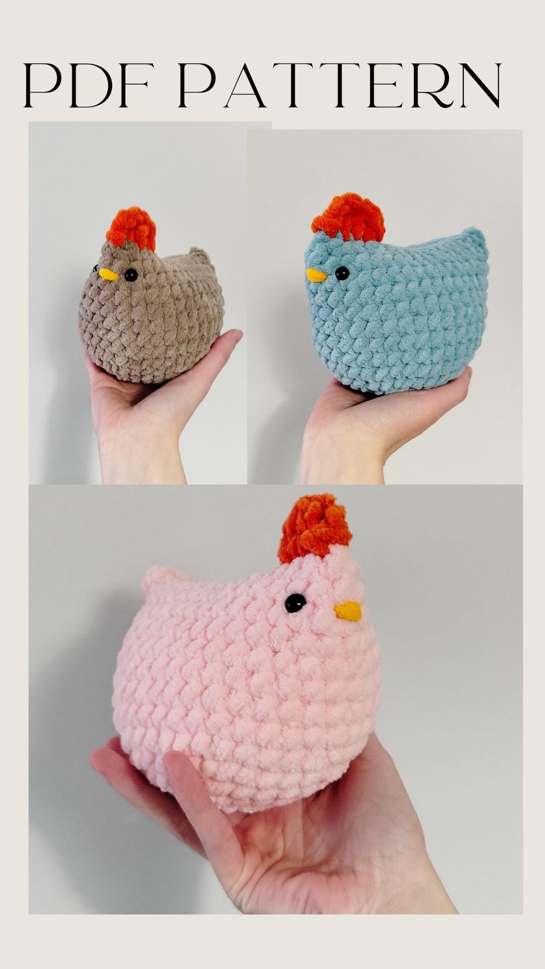 Chubby Chicken Crochet Pattern PDF, Digital Crochet Pattern, Easy ...