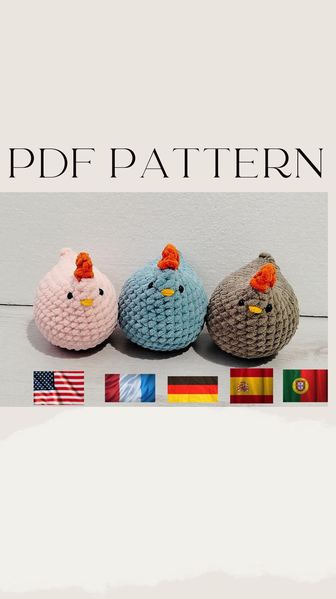 Chubby Chicken Crochet Pattern PDF, Digital Crochet Pattern, Easy ...
