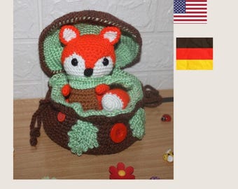 Fox Crochet Pattern PDF, Amigurumi Fox Plushie Pattern, DIY Crochet Toy Pattern, Cute Animal Stuffed Fox, Digital Download