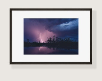 Arizona Monsoon Lightning Fine Art Photography Print | Multiple Sizes Available | Unframed Home Decor | Night Sky Nature Landscape for Wall