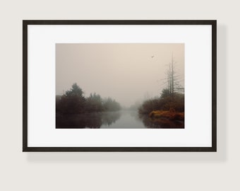 Foggy Autumn Morning at the Slough, Sammamish River, WA Fine Art Photo Print | Multiple Sizes Available | Pacific Northwest Landscape Decor