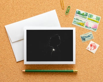 Carte de note vierge – Be The Light, carte photo d'art encadrable avec enveloppe, 15,5 x 11,4 cm (A6), cadeau d'encouragement motivant et inspirant