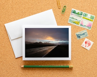 Blank Note Card - Arizona Highway at Sunset, Frameable Fine Art Photography Card with Envelope, 6.25"x4.5" (A6), Landscape Travel Stationery