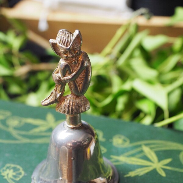 Vintage Pixie Altar Bell - Space Clearing, Cleansing - Altar Item - Pagan, Wicca, Witchcraft Silver