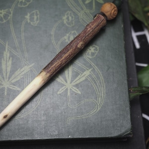Hand Carved Broom Wand Pendant: For Protection & Dispossession - Travel Wand