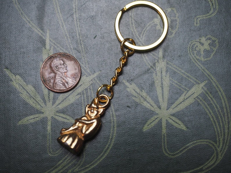 Vintage Pixie Key Chain Fey, Fairy, Luck Folk Magic, Pagan, Folk Magic, Witchcraft, good luck, Keyring image 5