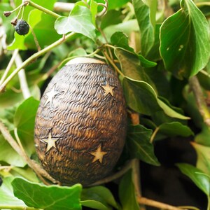 Wise Old Owl Wooden Egg Oestra Spring Equinox Pagan, Wicca, Witchcraft, Easter, Pyrography image 4