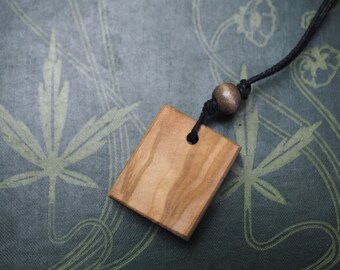 Greek Olive Wood Pendant - For Athene - Pagan, Wicca, Witchcraft, Goddess
