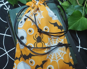 Season of the Witch Skull: Bat and Spider Bag - for a Tarot Card Deck Samhain, Halloween