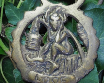 Vintage or Antique Goblin or Imp Horse Brass - Fey, Fairy - Folk Magic, British, Pagan, Wisdom - Rare