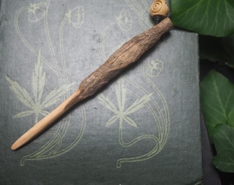 English Rowan Root Wand Pendant - For protection & the Fey - Witchcraft, Ogham Tree