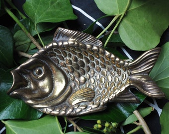 Brass Fish Vintage Offering Dish -For Water - Vintage or Antique Brass Bowl for a Pagan or Wiccan Altar,  Witchcraft, Magic