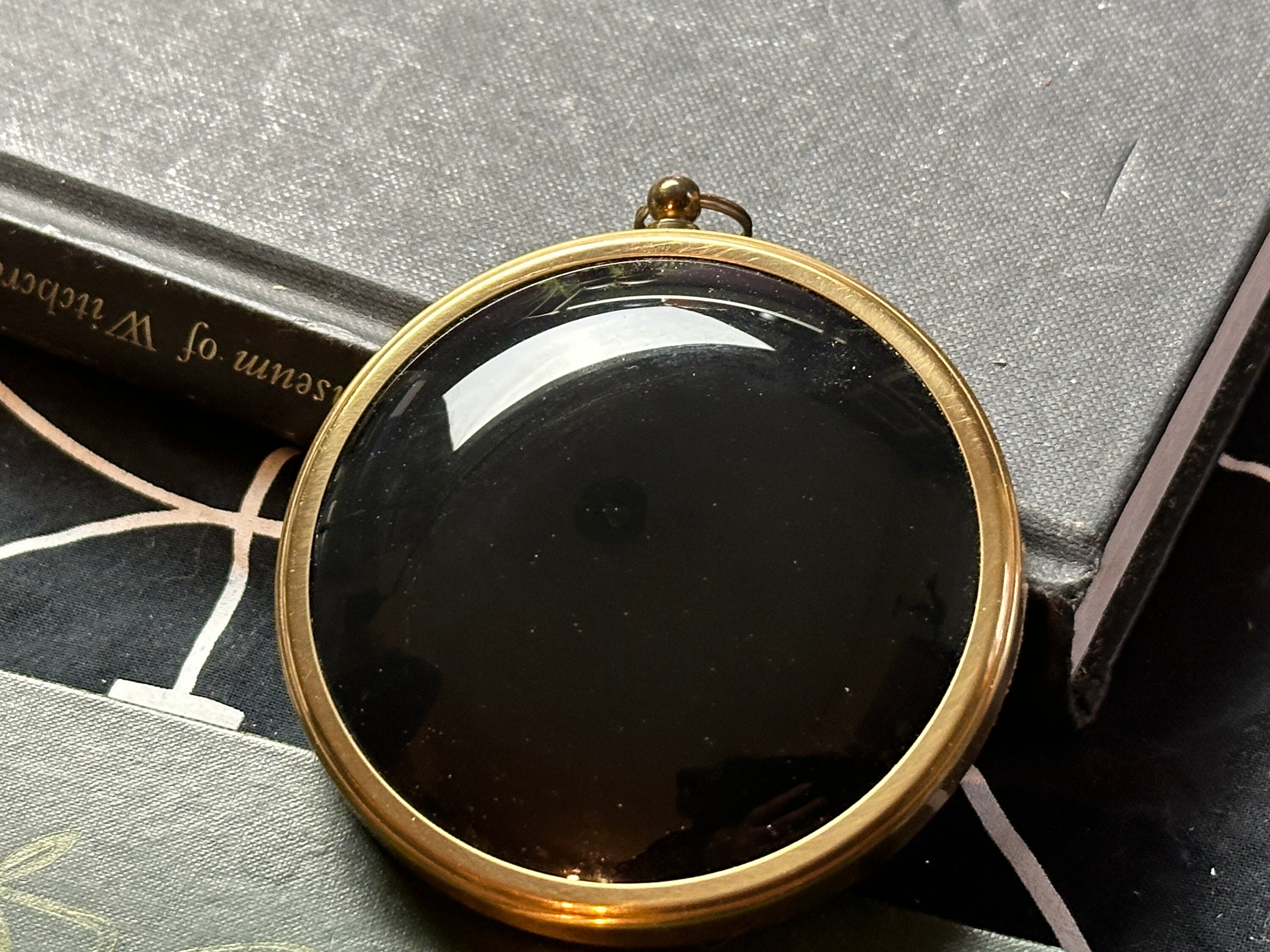 Curved Black Scrying Mirror for Divination - Upcycled