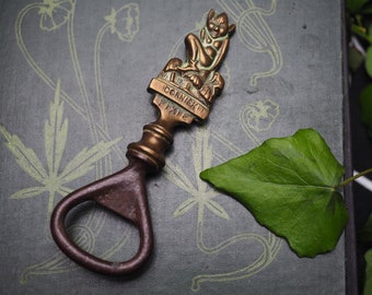 Vintage or Antique Brass Cornish Pixie Bottle Opener - Folk Magic, British, Pagan - Rare, Fey, Fairies