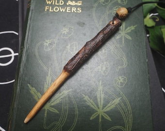 English Oak Wood Wand Pendant - Strength and Courage - Witchcraft, Druid, Ogham