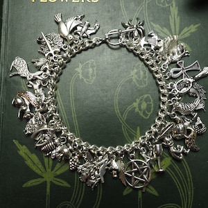 Sterling Silver Pagan Witchy Charm Bracelet – Realm of the Witch