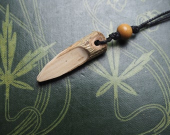 Cornish Oak Wood Athame Pendant - Strength & Courage - Pagan, Wicca, Witchcraft, Magic