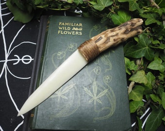 Bone and Gorse Wood Athame - Pagan, Witchcraft, Magic, Ritual Knife - Rare and Unusual