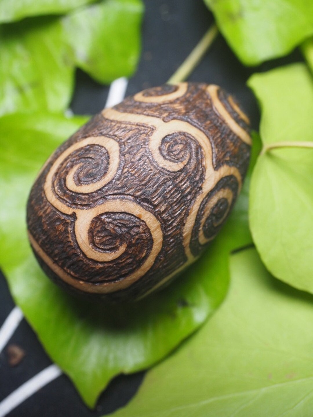Pagan Rattle Sacred Spirals of Life Egg RATTLE - Wood -energy, Life Force - Pagan ...