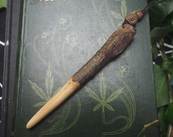 Natural, Knotted Somerset Blackthorn Wood Wand Pendant: For Protection & Blasting - Witchcraft