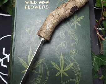 English Rowan Wood handled Athame with Up-cycled Blade - Pagan, Wicca, Witchcraft, Magic