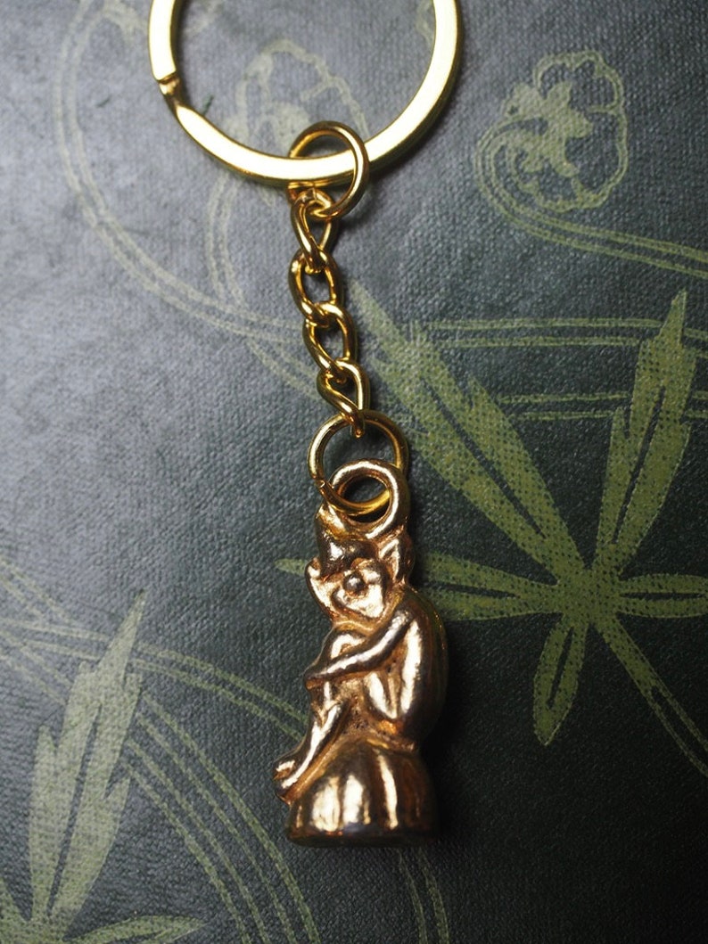 Vintage Pixie Key Chain Fey, Fairy, Luck Folk Magic, Pagan, Folk Magic, Witchcraft, good luck, Keyring image 2