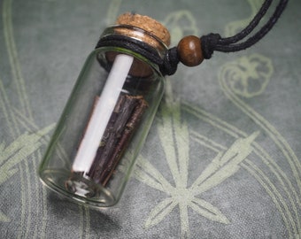 A Glass Vial Pendant of Blackthorns for Protection - A Witch-Made Charm