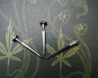 3 traditionally made square cut Iron Nails:  For Protection Magic, Spellwork or Charms