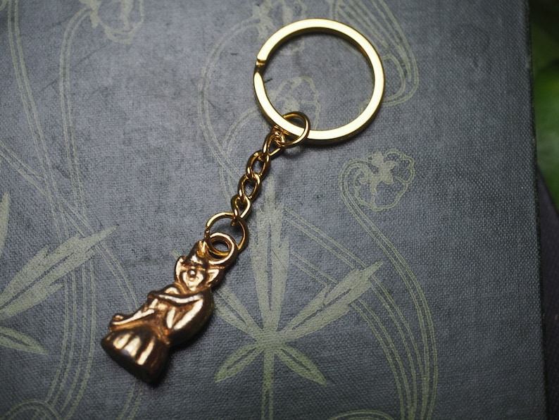 Vintage Pixie Key Chain Fey, Fairy, Luck Folk Magic, Pagan, Folk Magic, Witchcraft, good luck, Keyring image 1