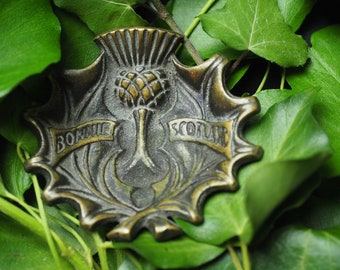Thistle "Bonnie Scotland", Vintage Brass Offering Bowl  - Upcycled, Witchcraft, Witch, Wicca, Pagan