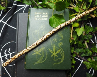 Avalon Hazel Wood Spiral Wand For Wisdom - Pagan, Wicca, Witchcraft, Ogham Tree