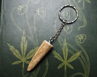 Stag Antler Keychain for the Great God Herne - Pagan, Wicca, Witchcraft, Ritual, Magic, Horn - Naturally Shed