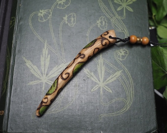 English Alder Wood Wand Pendant - For Protection- Pagan, Travel Wand, Witchcraft, Ogham Tree