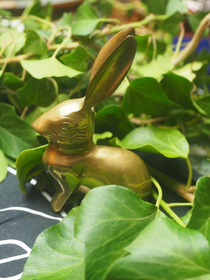 Vintage Brass Hare Statue - Transformation for a Pagan or Witches Altar ...