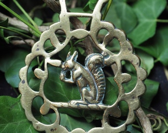 Vintage or Antique Squirrel, Horse Brass - British, Pagan, Wicca, Folklore - Rare