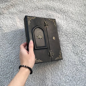 Personalized Leather Book of Shadows: Magic Door Grimoire, Witchcraft Journal