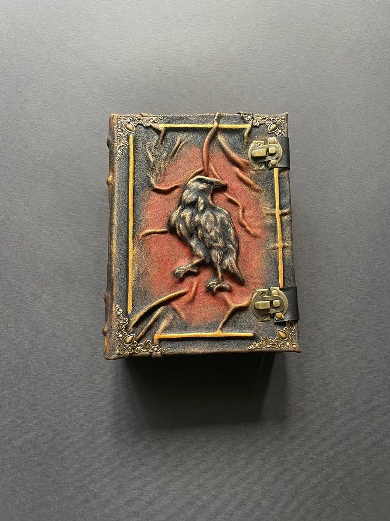 Grimoire des Raben - Dämonologie Journal, A5 Leder Okkultes Buch der Schatten Bild 10