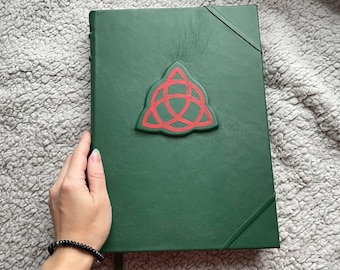 Charmed Grimoire – Handmade Leather Book of Shadows | Triquetra Symbol