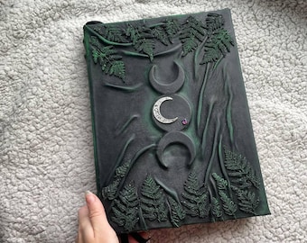 Forest Grimoire - Mystical Leather Book of Shadows | Triple Moon