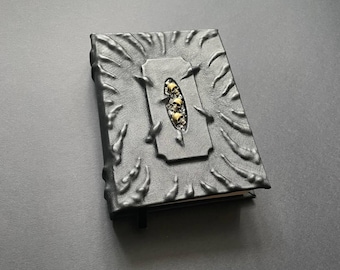 Skull Grimoire Leather Journal | Gothic Dark Magic Book of Shadows | Occult Notebook
