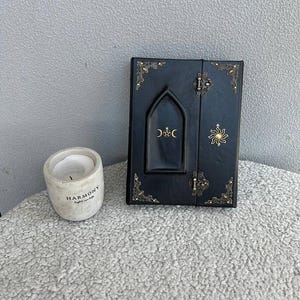 Personalized Leather Book of Shadows: Magic Door Grimoire, Witchcraft Journal