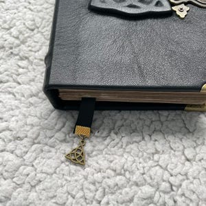 Pocket Grimoire | Black Triquetra Leather Journal | Mini Book of Shadows | Witchcraft Spell Book Gift image 11