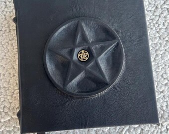 Mini Pentagram Grimoire | Pocket Leather Spell Book | Small Witch Notebook | Travel Pentacle Journal