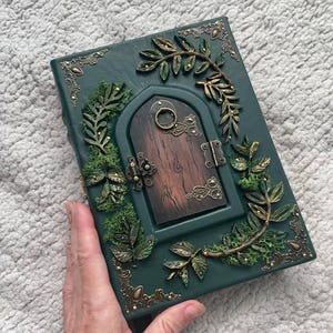 Enchanted Leather Grimoire: Handmade Witchcraft Journal with Secret Door