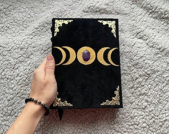 Moon Phases Grimoire - Handmade Leather Book of Shadows