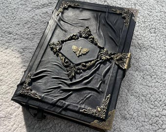Death’s Head Moth Grimoire – Leather Witchcraft Journal for Dark Arts