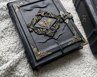 Death’s Head Moth Grimoire – Leather Witchcraft Journal for Dark Arts